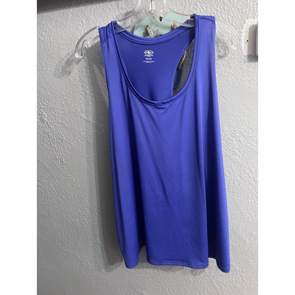 Athletic Works Womens Blue Racerback Tank Top Size XXL 20 Activewear Scoop Neck